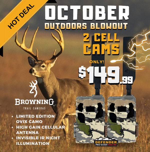 Defender Pro Scout Max HD 2 Pack Combo Limited Edition Ovix camo - Customer Appreciation Sale W/ 2x Cell Cameras
