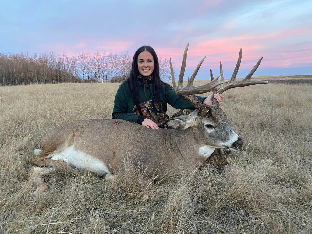 Saskatchewan Woman Used Browning Trail Cameras to Help Harvest Giant Whitetail Buck