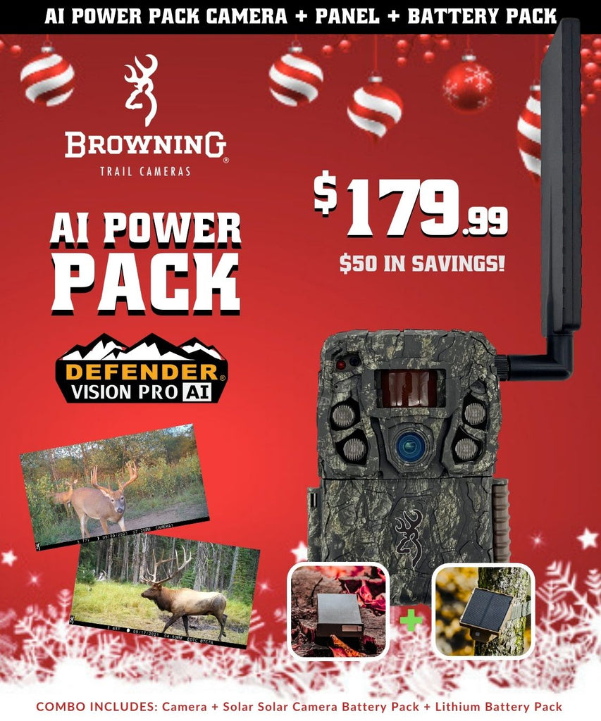 Defender Vision Pro HD AI Power Pack Combo includes Solar Camera Battery Pack and Rechargeable Lithium Battery Pack