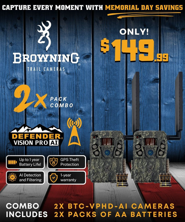 Defender Vision Pro HD AI Memorial Day Sales 2-Pack Combo includes 2 Cameras and 2 Sets of Batteries