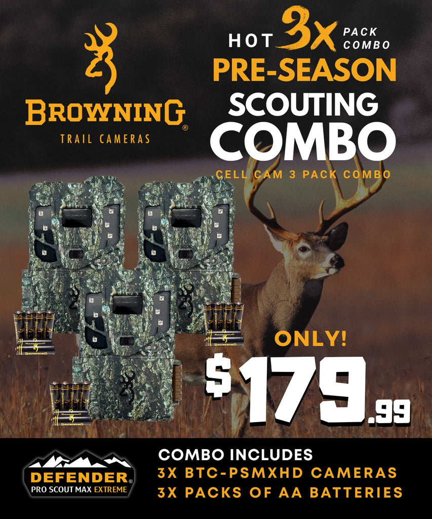Pre-Season Scouting Cell Cam 3-Pack Combo - Defender Pro Scout Max Extreme HD